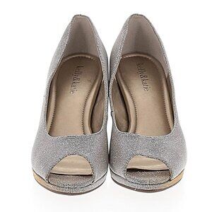 Kelly & Katie Sparkling Silvery Gold  Peep-Toe Heels 7.5 M